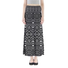 Ethnic Black And White Geometric Print Full Length Maxi Skirt