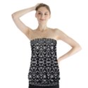 Ethnic Black And White Geometric Print Strapless Top View1