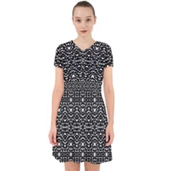 Ethnic Black And White Geometric Print Adorable in Chiffon Dress