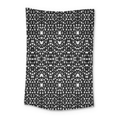 Ethnic Black And White Geometric Print Small Tapestry by dflcprintsclothing