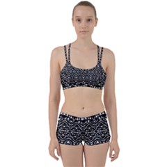 Ethnic Black And White Geometric Print Perfect Fit Gym Set by dflcprintsclothing