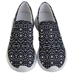 Ethnic Black And White Geometric Print Women s Lightweight Slip Ons