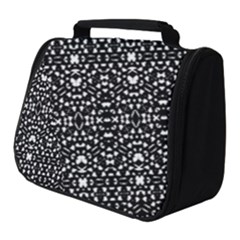 Ethnic Black And White Geometric Print Full Print Travel Pouch (Small)