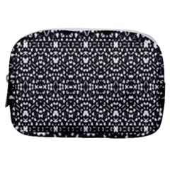 Ethnic Black And White Geometric Print Make Up Pouch (Small)