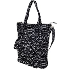 Ethnic Black And White Geometric Print Shoulder Tote Bag