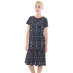 Ethnic Black And White Geometric Print Camis Fishtail Dress