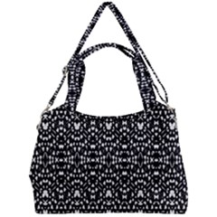 Ethnic Black And White Geometric Print Double Compartment Shoulder Bag
