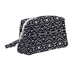 Ethnic Black And White Geometric Print Wristlet Pouch Bag (Medium)