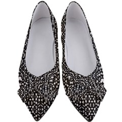 Ethnic Black And White Geometric Print Women s Bow Heels