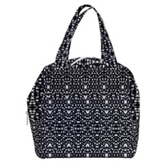 Ethnic Black And White Geometric Print Boxy Hand Bag