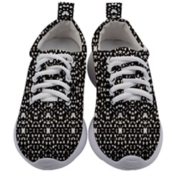 Ethnic Black And White Geometric Print Kids Athletic Shoes