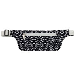 Ethnic Black And White Geometric Print Active Waist Bag