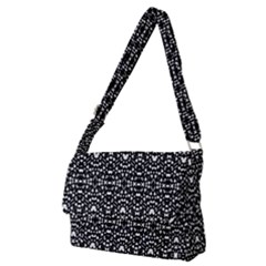 Ethnic Black And White Geometric Print Full Print Messenger Bag (M)