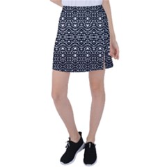 Ethnic Black And White Geometric Print Tennis Skirt