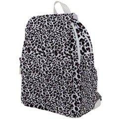 Leopard spots, white, brown black, animal fur print Top Flap Backpack