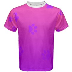 Purple Paw Print Men s Cotton Tee