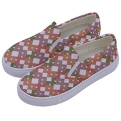 Squares And Diamonds Kids  Canvas Slip Ons by tmsartbazaar