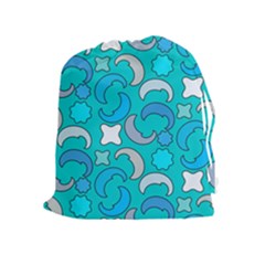 Cloudy Blue Moon Drawstring Pouch (xl) by tmsartbazaar