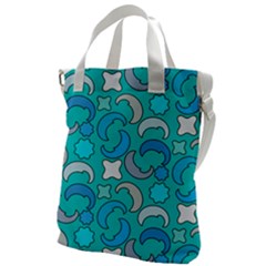 Cloudy Blue Moon Canvas Messenger Bag by tmsartbazaar