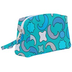 Cloudy Blue Moon Wristlet Pouch Bag (large) by tmsartbazaar