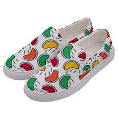 Geometric Fruity Men s Canvas Slip Ons by tmsartbazaar