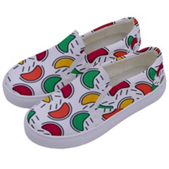 Geometric Fruity Kids  Canvas Slip Ons