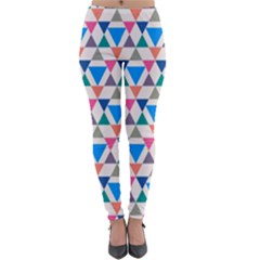 Multicolor Triangle Lightweight Velour Leggings by tmsartbazaar
