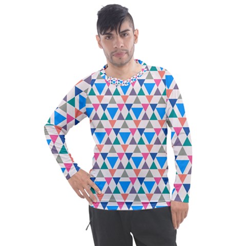 Multicolor Triangle Men s Pique Long Sleeve Tee by tmsartbazaar