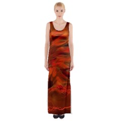 Fire Lion Flame Light Mystical Thigh Split Maxi Dress