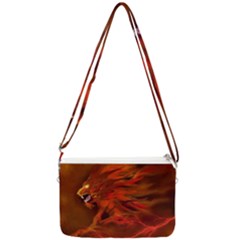 Fire Lion Flame Light Mystical Double Gusset Crossbody Bag by HermanTelo