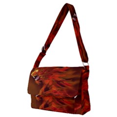 Fire Lion Flame Light Mystical Full Print Messenger Bag (m)