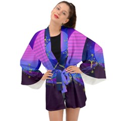 Blue Club Long Sleeve Kimono