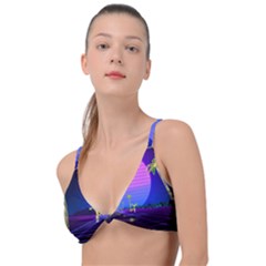 Blue Club Knot Up Bikini Top by Mariart