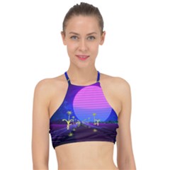 Blue Club Racer Front Bikini Top