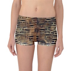 Textures Brown Wood Reversible Boyleg Bikini Bottoms