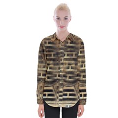 Textures Brown Wood Womens Long Sleeve Shirt