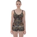 Textures Brown Wood Tie Front Two Piece Tankini View1