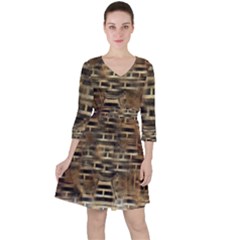 Textures Brown Wood Ruffle Dress