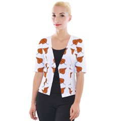 Fallen Leaves Autumn Cropped Button Cardigan