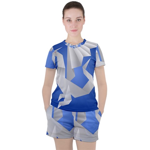 Origami Dragon Women s Tee And Shorts Set by HermanTelo