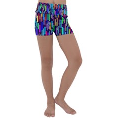 Abstract Line Kids  Lightweight Velour Yoga Shorts