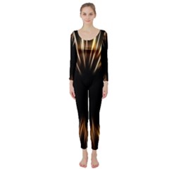 Color Gold Yellow Long Sleeve Catsuit by HermanTelo