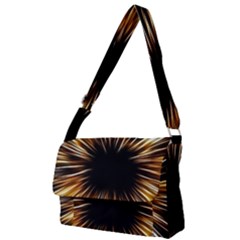 Color Gold Yellow Full Print Messenger Bag (l)