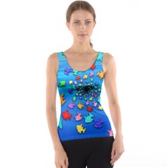 Fractal Art School Of Fishes Tank Top by WolfepawFractals