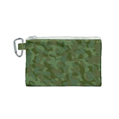 Green Army Camouflage Pattern Canvas Cosmetic Bag (small)