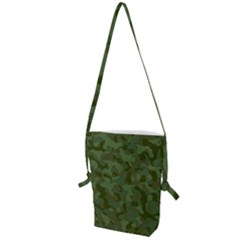 Green Army Camouflage Pattern Folding Shoulder Bag by SpinnyChairDesigns