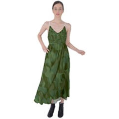 Green Army Camouflage Pattern Tie Back Maxi Dress by SpinnyChairDesigns