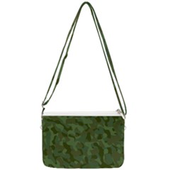 Green Army Camouflage Pattern Double Gusset Crossbody Bag by SpinnyChairDesigns