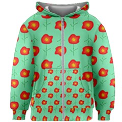 Flower Pattern Ornament Kids  Zipper Hoodie Without Drawstring