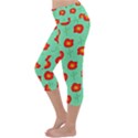 Flower Pattern Ornament Lightweight Velour Capri Yoga Leggings View2